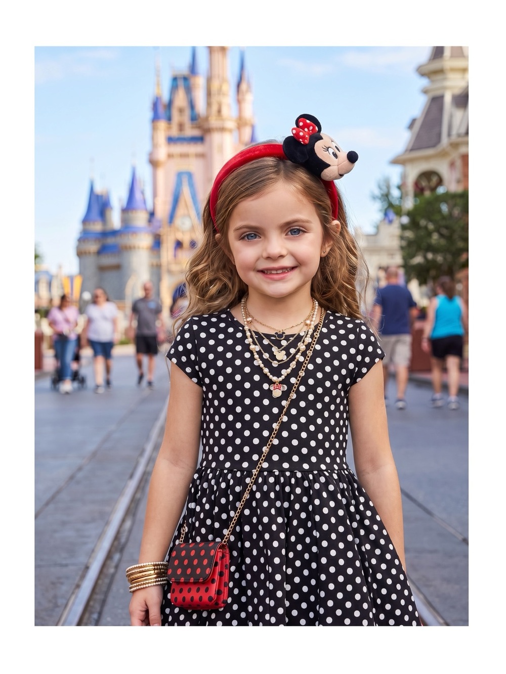 Walt Disney World Park ⦿ Official Minnie Mouse Ears 3D Face Toddler Headband ⦿